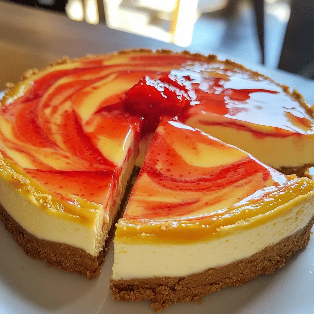 To make a perfect strawberry swirl cheesecake, you need a few key ingredients. First, let