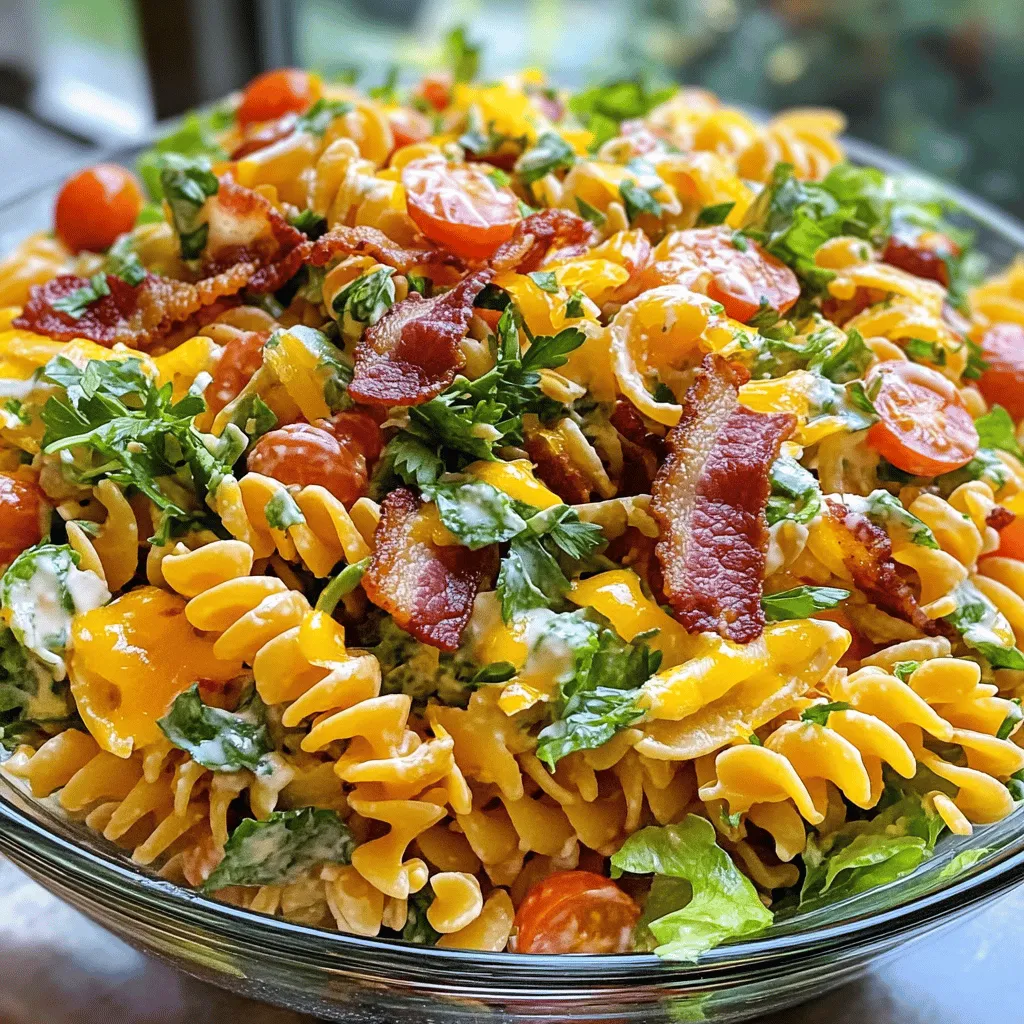 BLT Pasta Salad &#8211; Crunchy Creamy Sweet