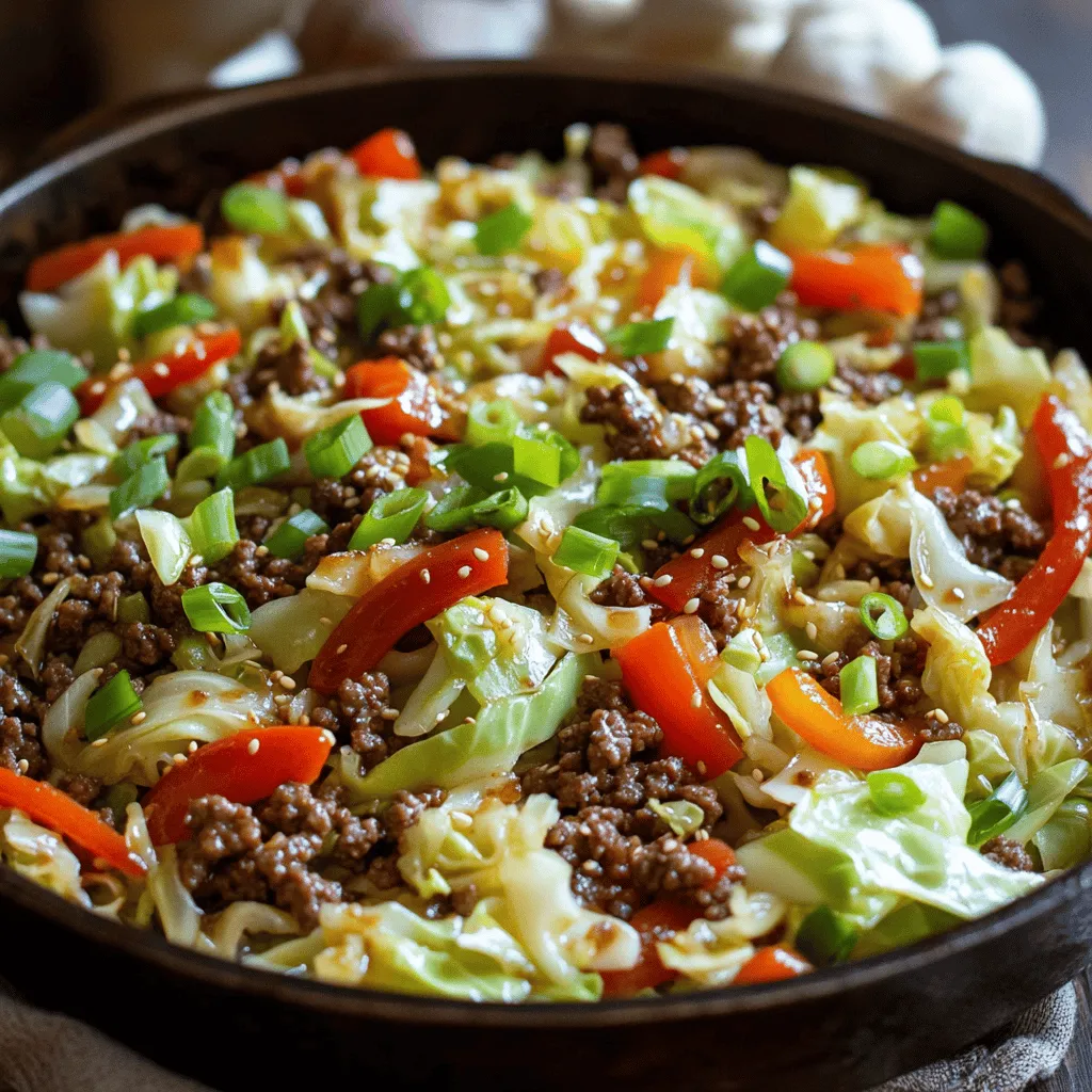 To make a low-carb cabbage and beef stir fry, start with some key ingredients. The main star is ground beef. I recommend using 1 pound of lean ground beef. It cooks fast and stays juicy.