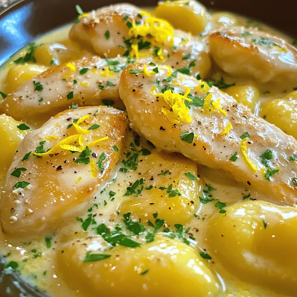 Zesty Lemon Gnocchi with Herb Chicken Recipe