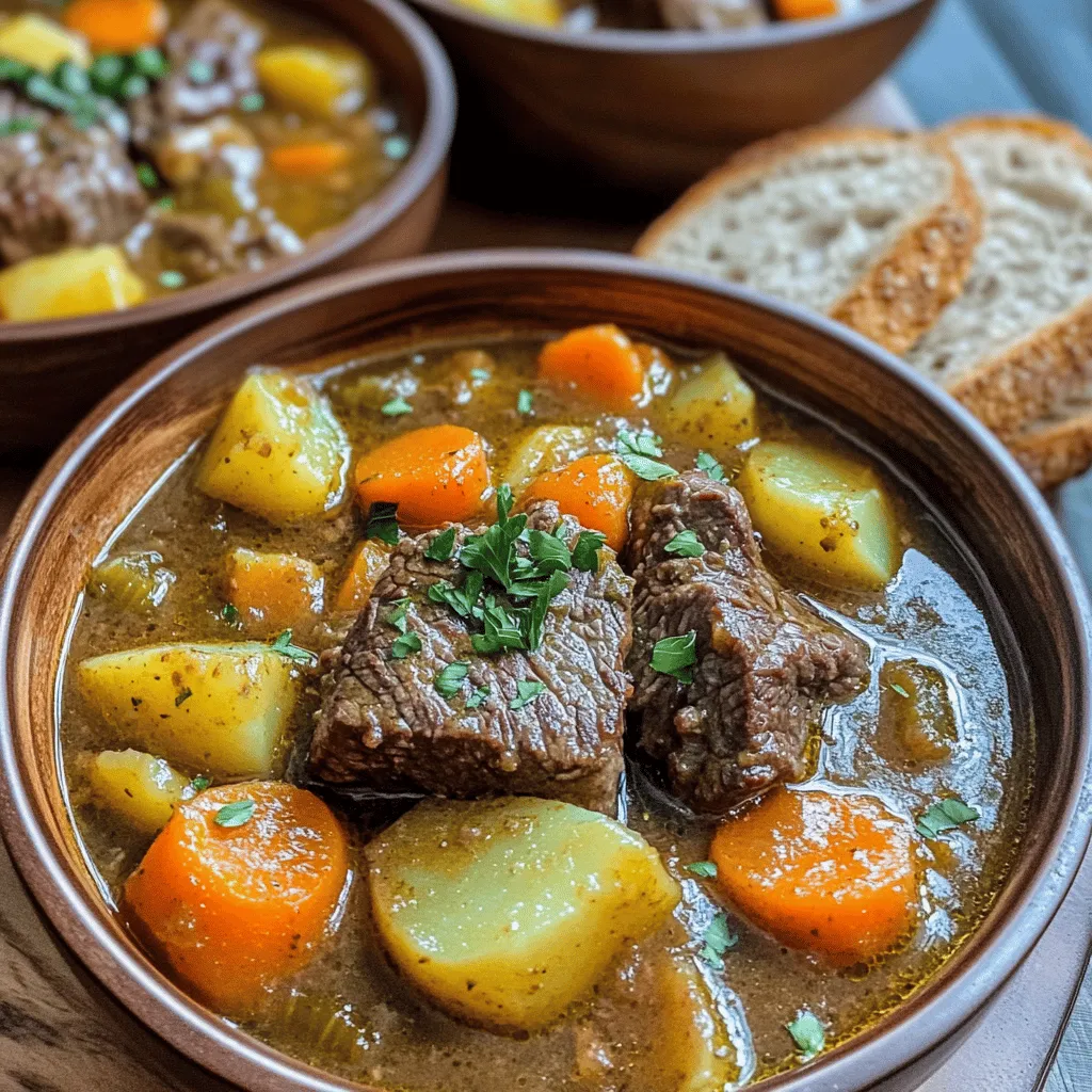To make a great beef carbonnade stew, you need some key ingredients. First, start with 2 pounds of beef chuck. This cut is perfect for slow cooking. It becomes tender and juicy. Next, you’ll need onions and garlic. Use 2 large onions and 3 cloves of garlic. These add a rich flavor.