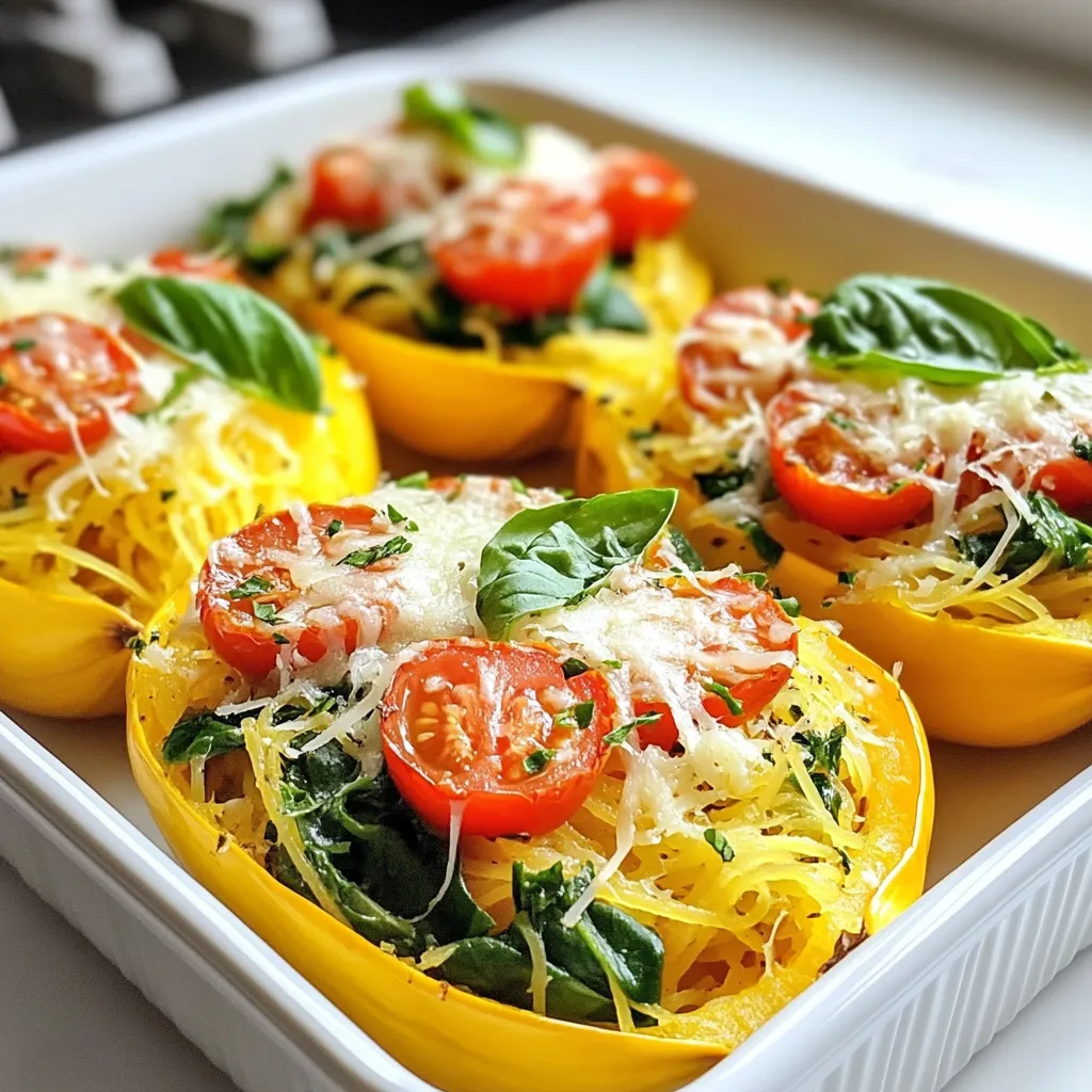 Garlic Parmesan Spaghetti Squash Boats Delight