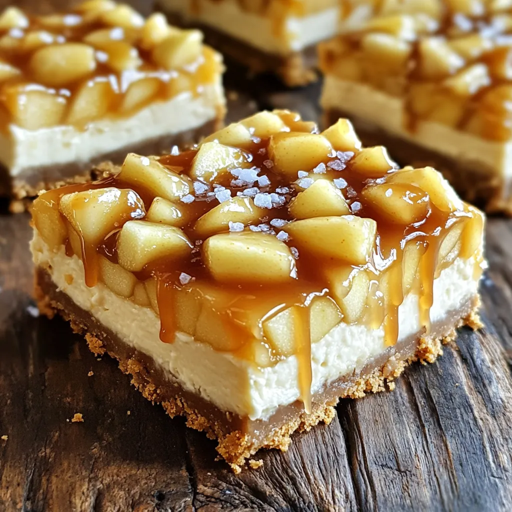 Salted Caramel Apple Cheesecake Bars Simple Treat