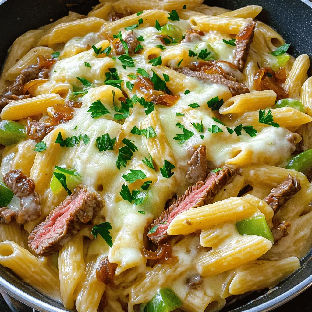 Philly Cheesesteak Pasta Flavorful and Hearty Dish
