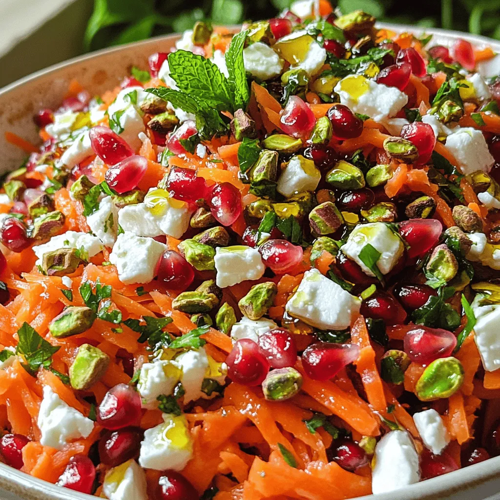 Carrot Salad with Pistachios, Pomegranate, and Mint Delight