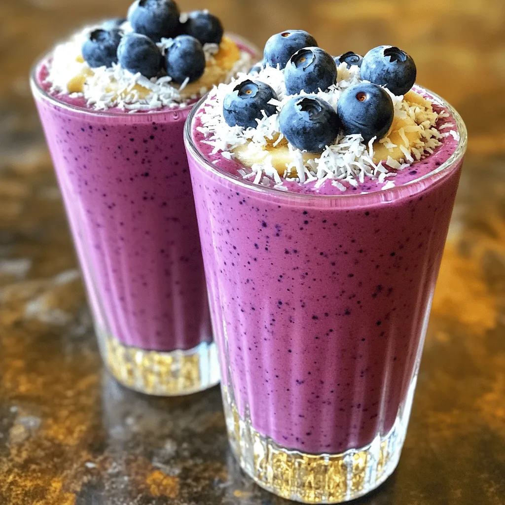 Coconut Blueberry Smoothie Fresh and Nutritious Drink