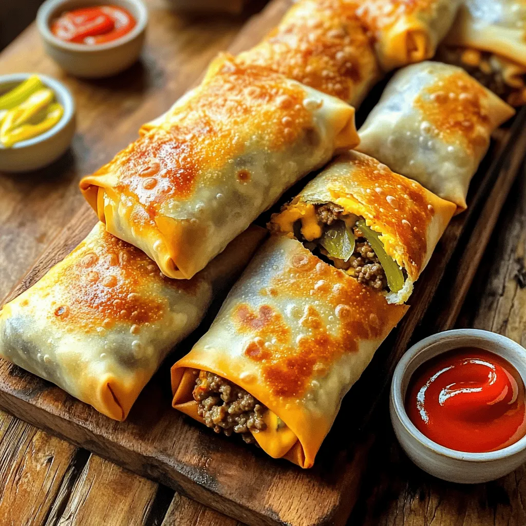 Air Fryer Cheeseburger Egg Rolls Recipe