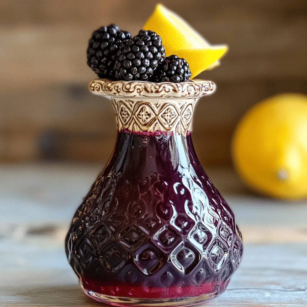 - 1 cup fresh blackberries (or frozen, thawed) - 1 cup granulated sugar - 1 cup water - 1 teaspoon lemon juice (optional for brightness)