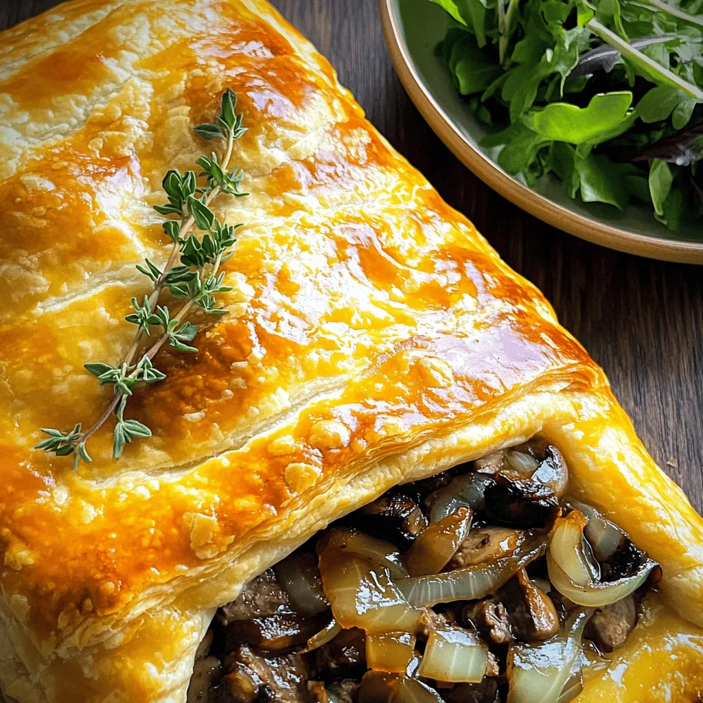 Savory Steak Mushroom Onion and Gruyere Pie Recipe