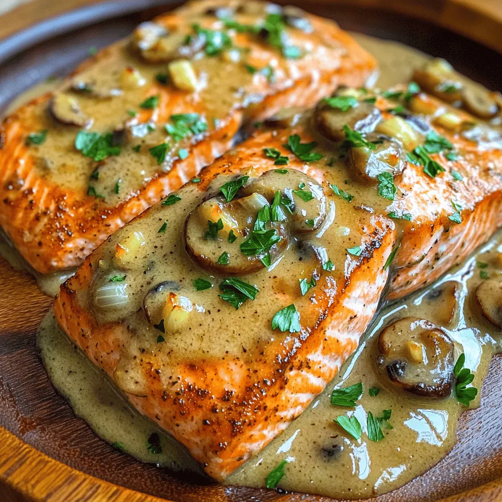 Creamy Garlic Mushroom Salmon Delightful Dinner Recipe
