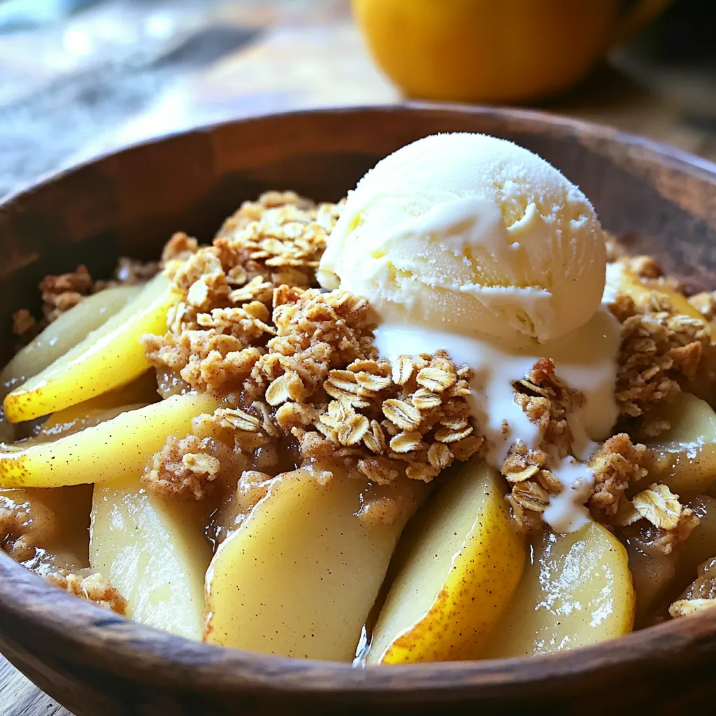 Warm Spiced Pear Crisp with Oat Topping Delight
