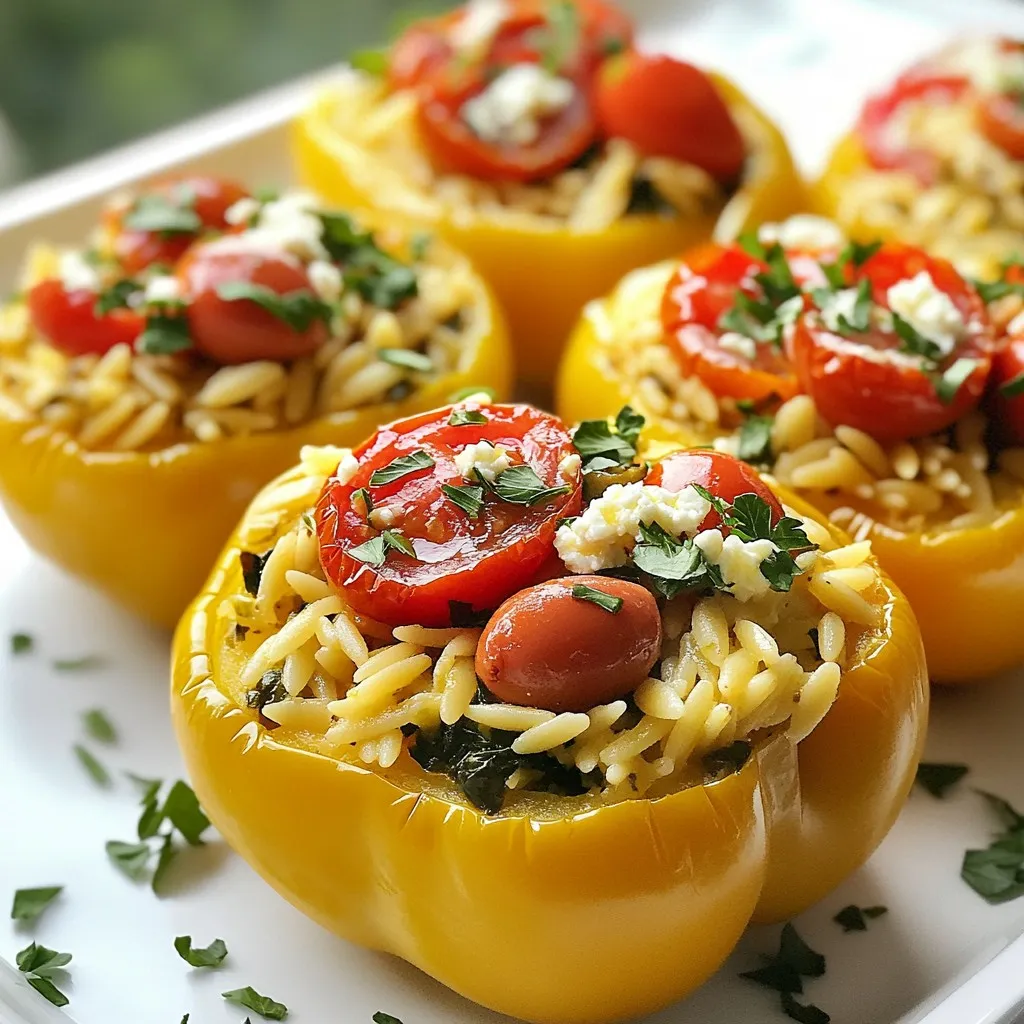 Mediterranean Orzo Stuffed Peppers Flavorful Delight