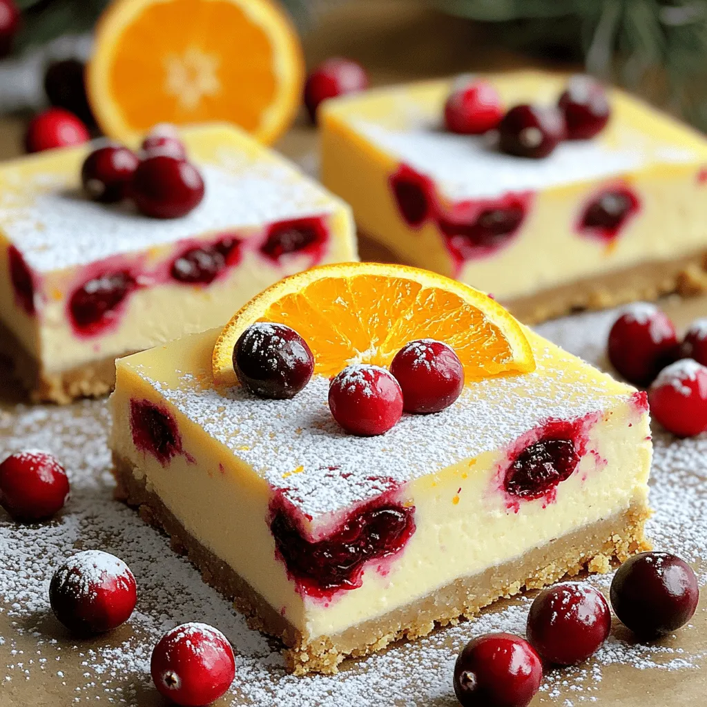 Cranberry Orange Cheesecake Bars Delightful Dessert Recipe
