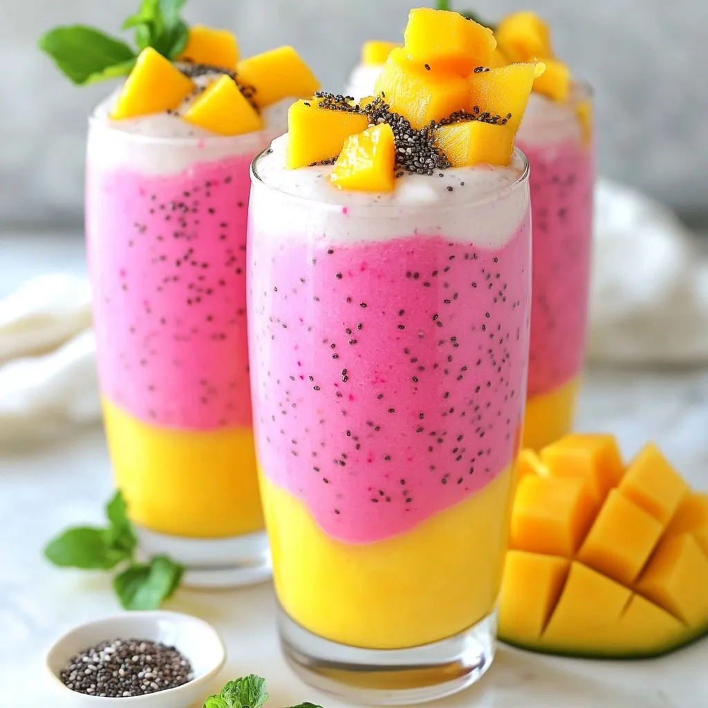 Mango Dragonfruit Smoothie Refreshing Healthy Treat