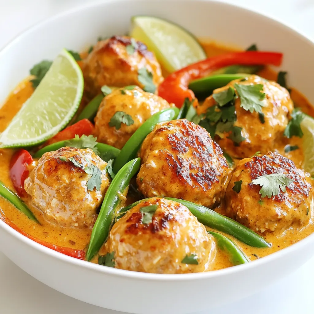 Thai Red Curry Chicken Meatballs Simple and Tasty Recipe