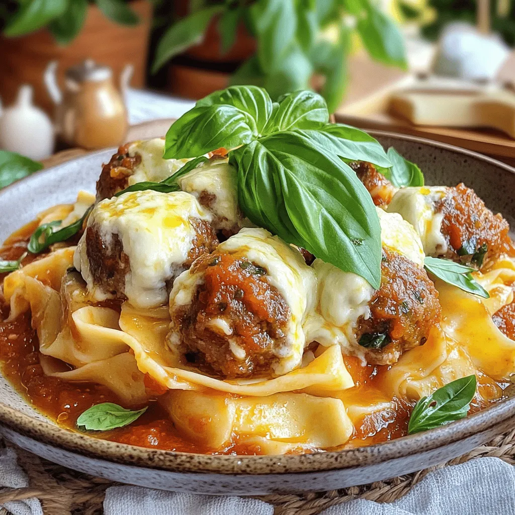 Pappardelle &#038; Stuffed Meatballs Savory Dinner Delight