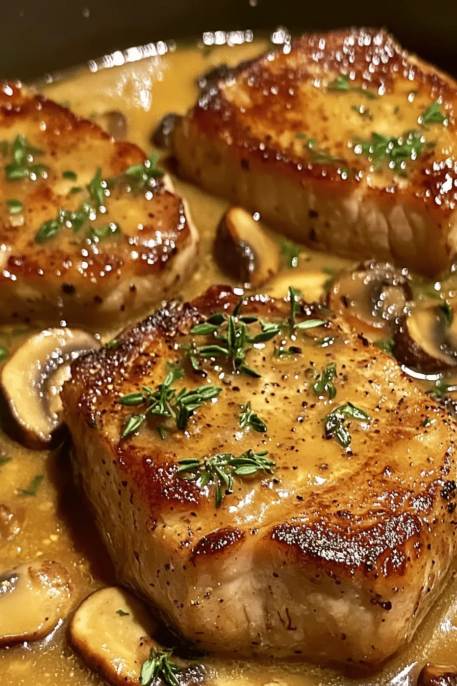 Savory Pork Chops with Creamy Mushroom Gravy