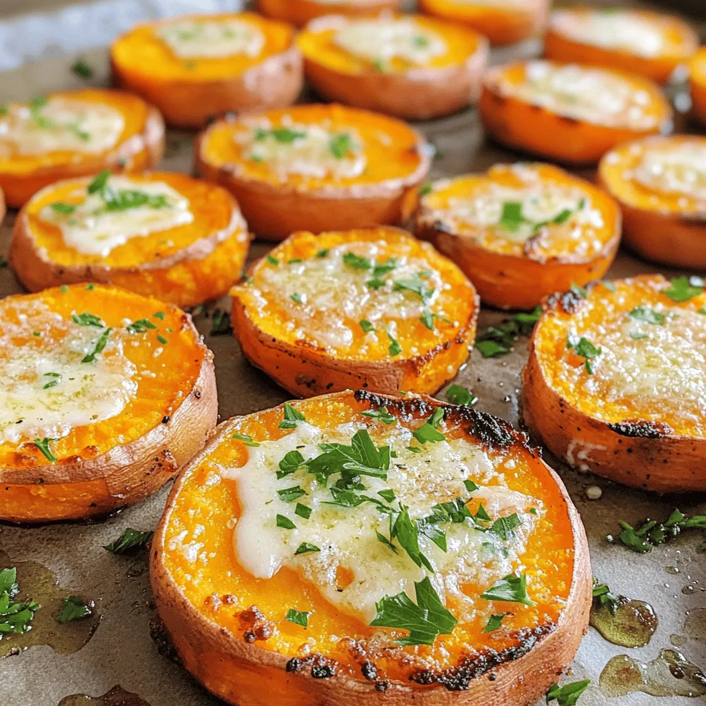 Roasted Garlic Parmesan Sweet Potato Rounds Delight