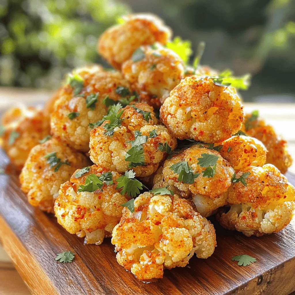 Spicy Roasted Cauliflower Bites Flavorful Snack Treat