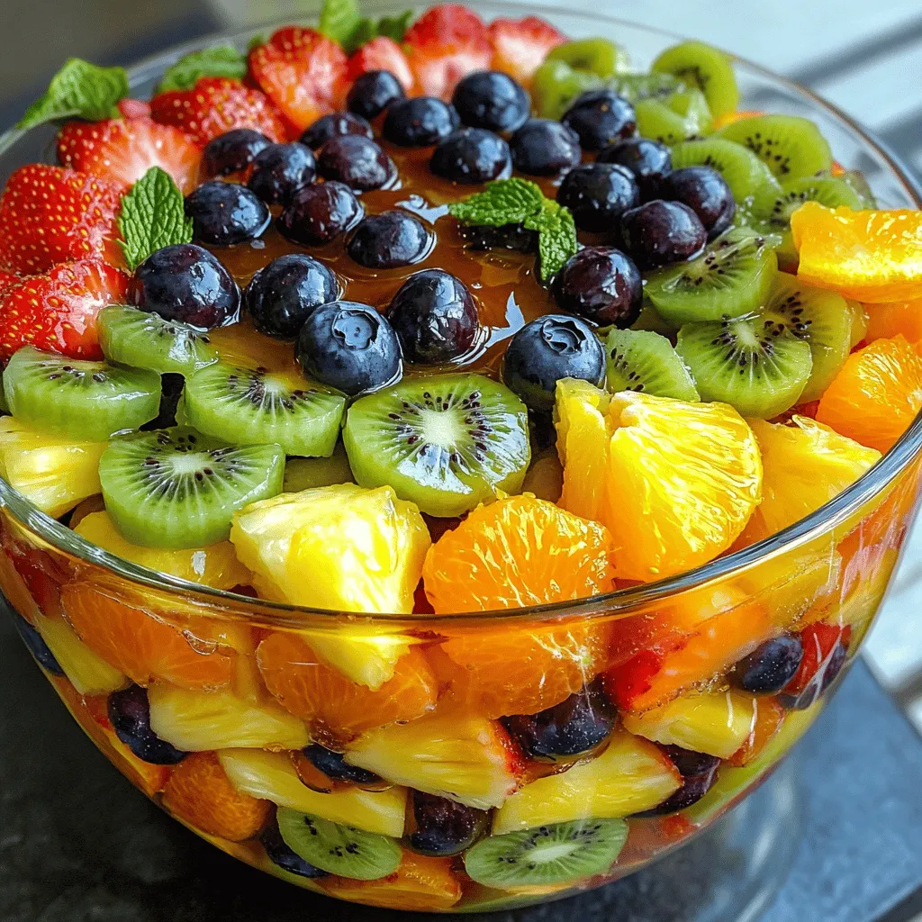 Rainbow Fruit Salad with Honey Lime Dressing Delight