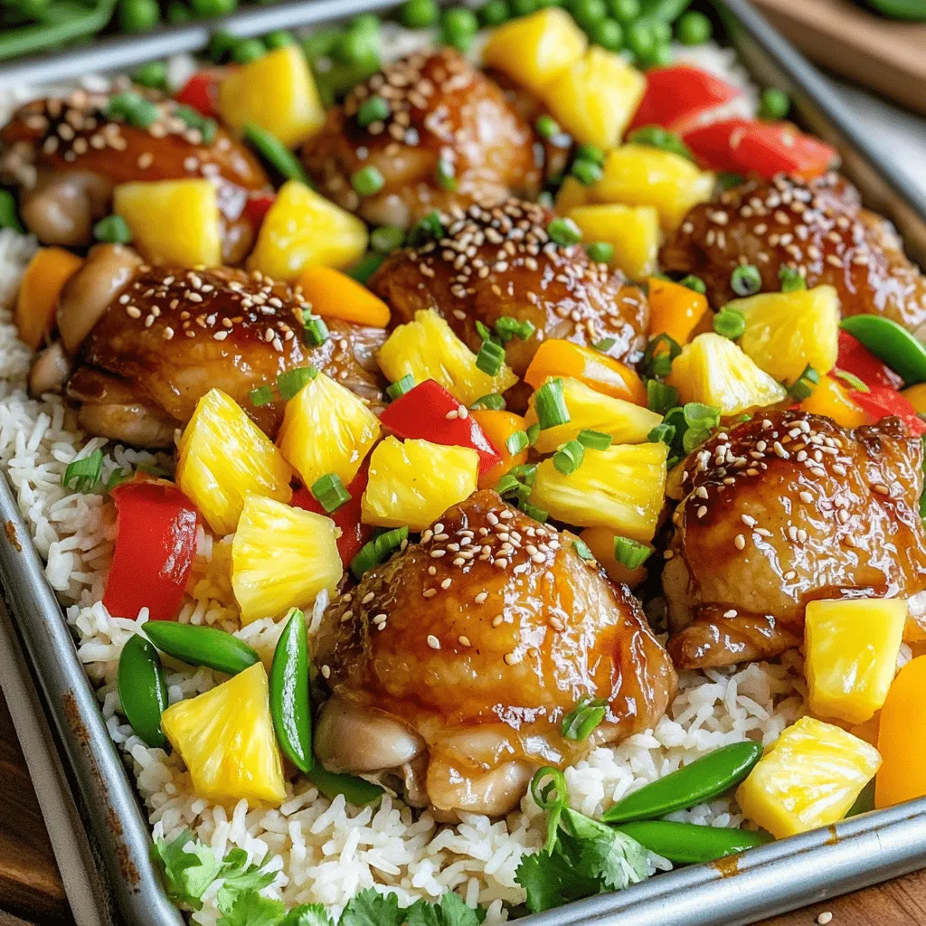 Teriyaki Chicken Pineapple Rice Sheet Pan Delight