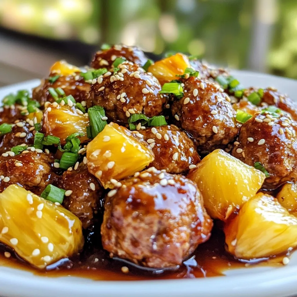 Pineapple Teriyaki Meatballs Tasty Dinner Delight
