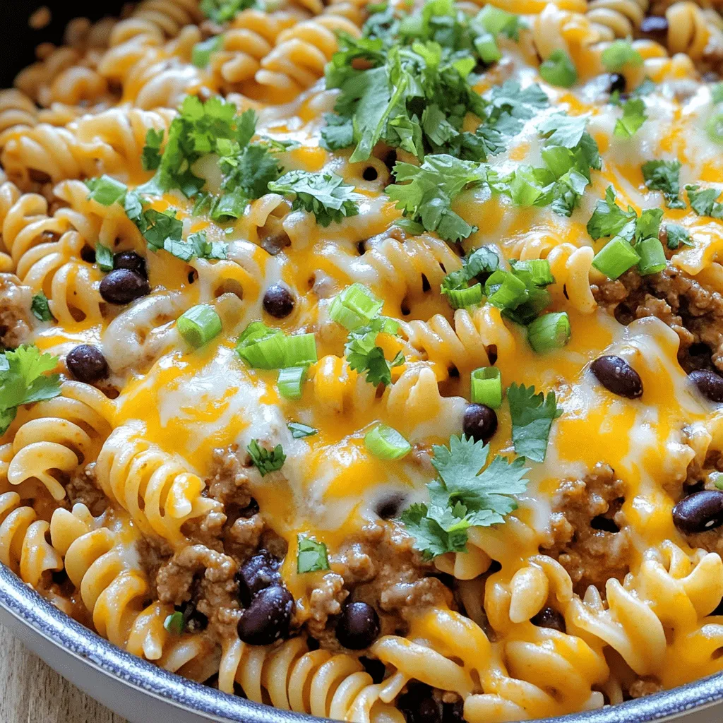 Cheesy Taco Pasta Skillet Easy Family Meal Recipe