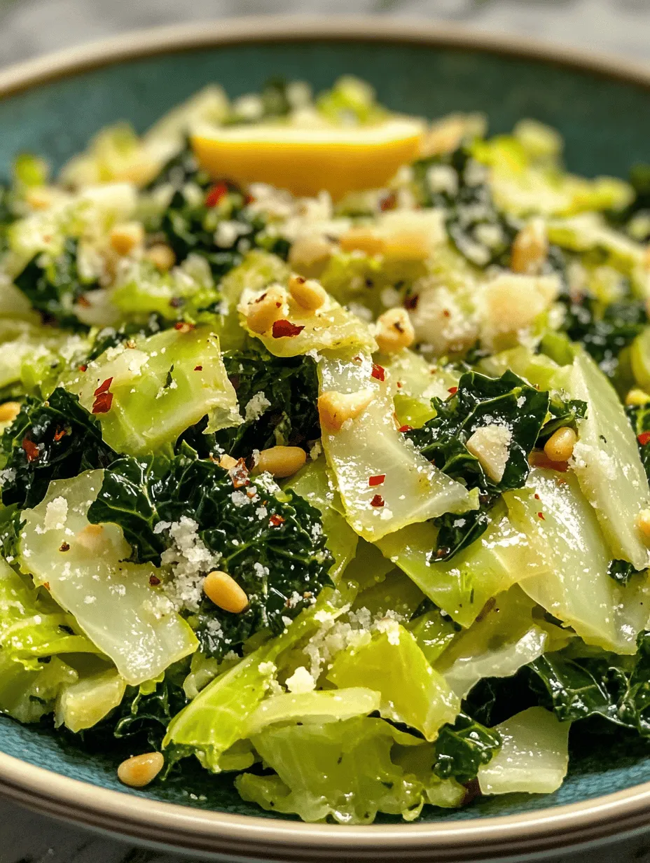 Garlic Sautéed Cabbage Kale Sklet Recipe