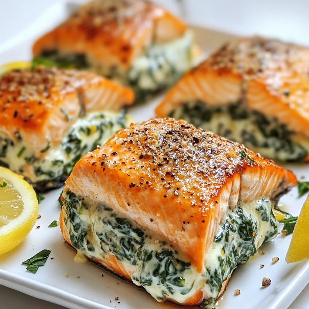 Creamy Garlic Spinach Stuffed Salmon Savory Delight