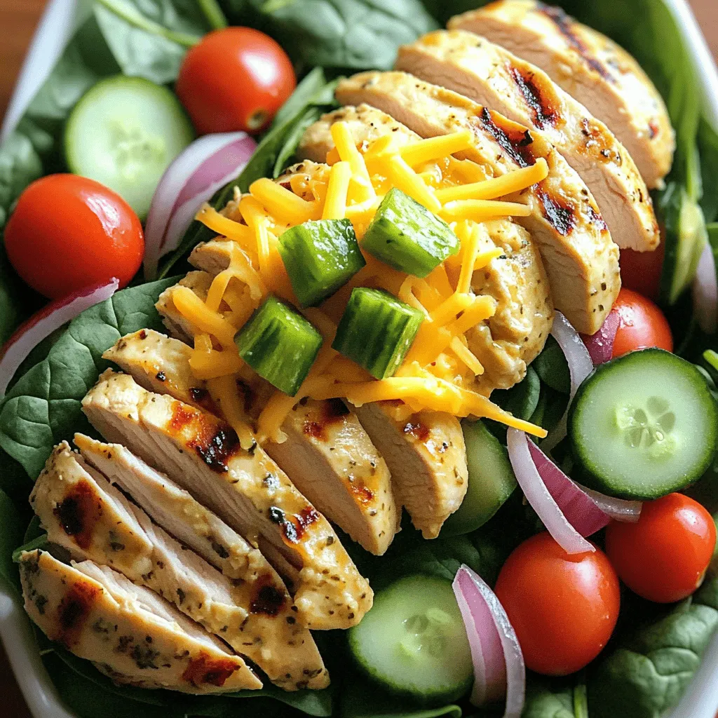 Pickle Ranch Chicken and Spinach Salad Delight