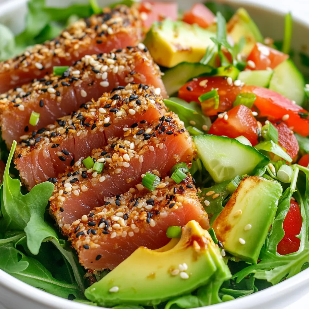 Sesame Crusted Ahi Tuna Salad Fresh and Flavorful Dish