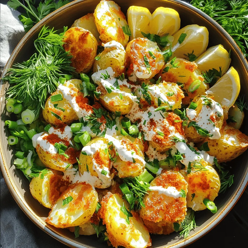 To make a crispy herb smashed potato salad, you need a few key ingredients. First, choose the best potatoes for smashing. I like baby Yukon Gold or Red potatoes. They are creamy and hold up well when you smash them.