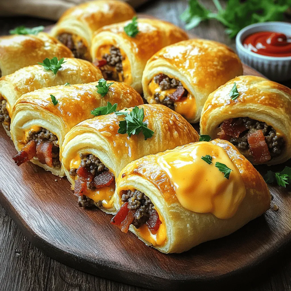 Garlic Butter Bacon Cheeseburger Rollups Simple Delight
