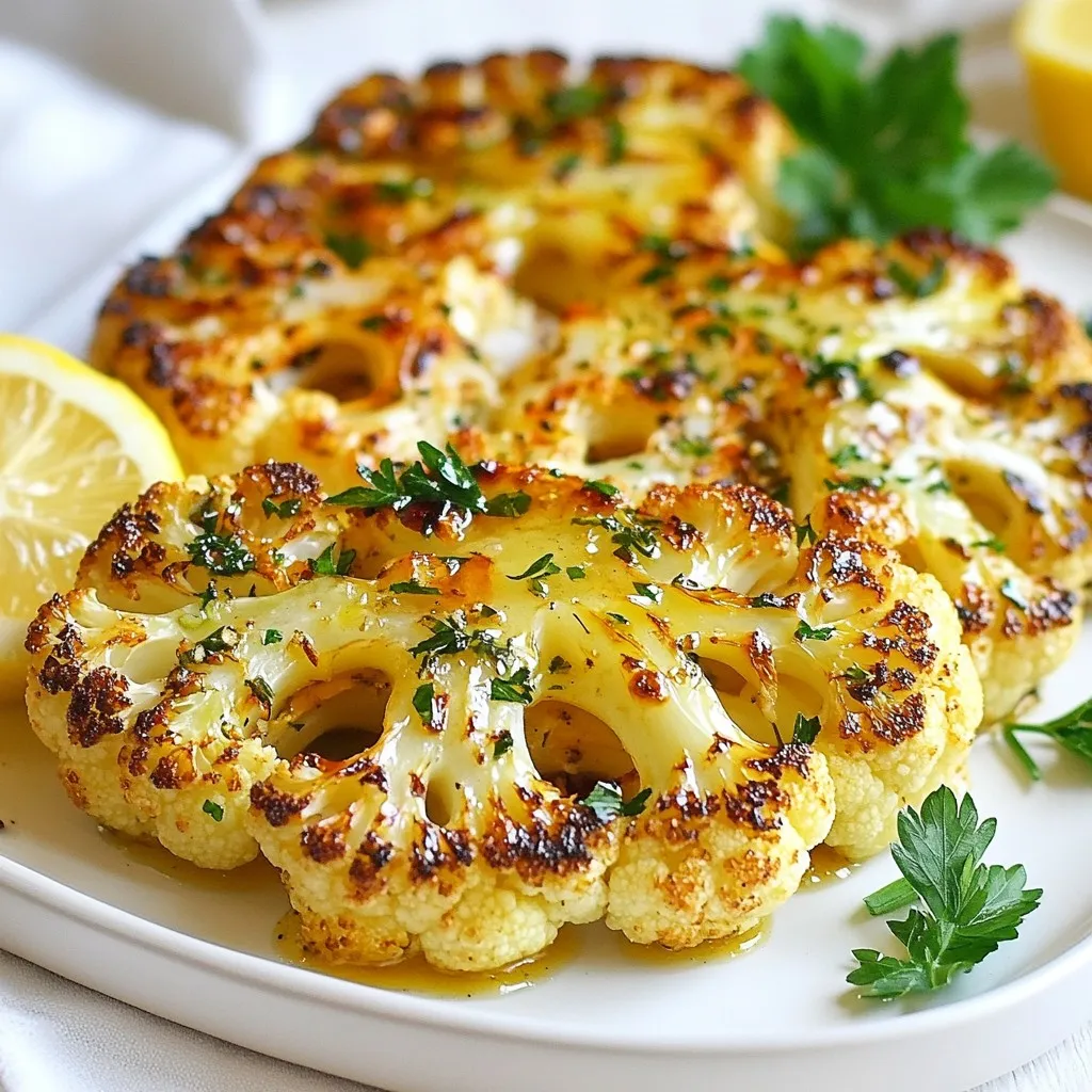 Garlic Herb Roasted Cauliflower Steaks Deliciously Simple
