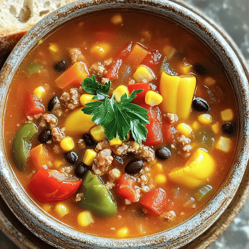 Slow Cooker Stuffed Pepper Soup Flavorful Delight
