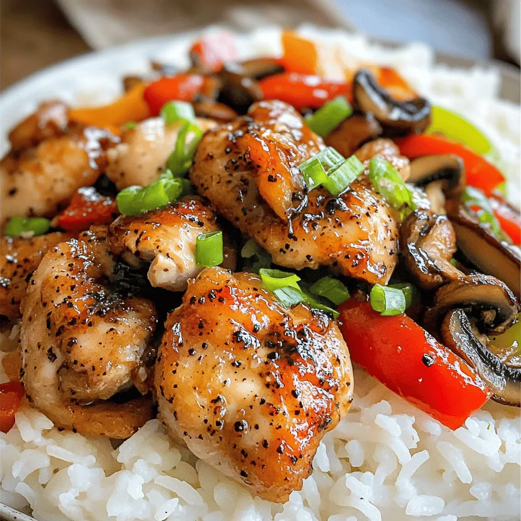 Savory Black Pepper Chicken with Mushrooms Recipe