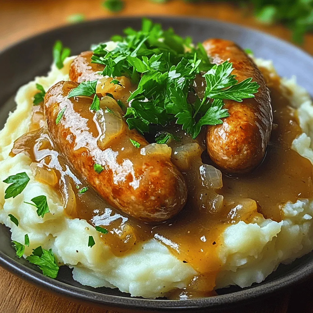 Bangers and Mash with Onion Gravy Simple and Tasty