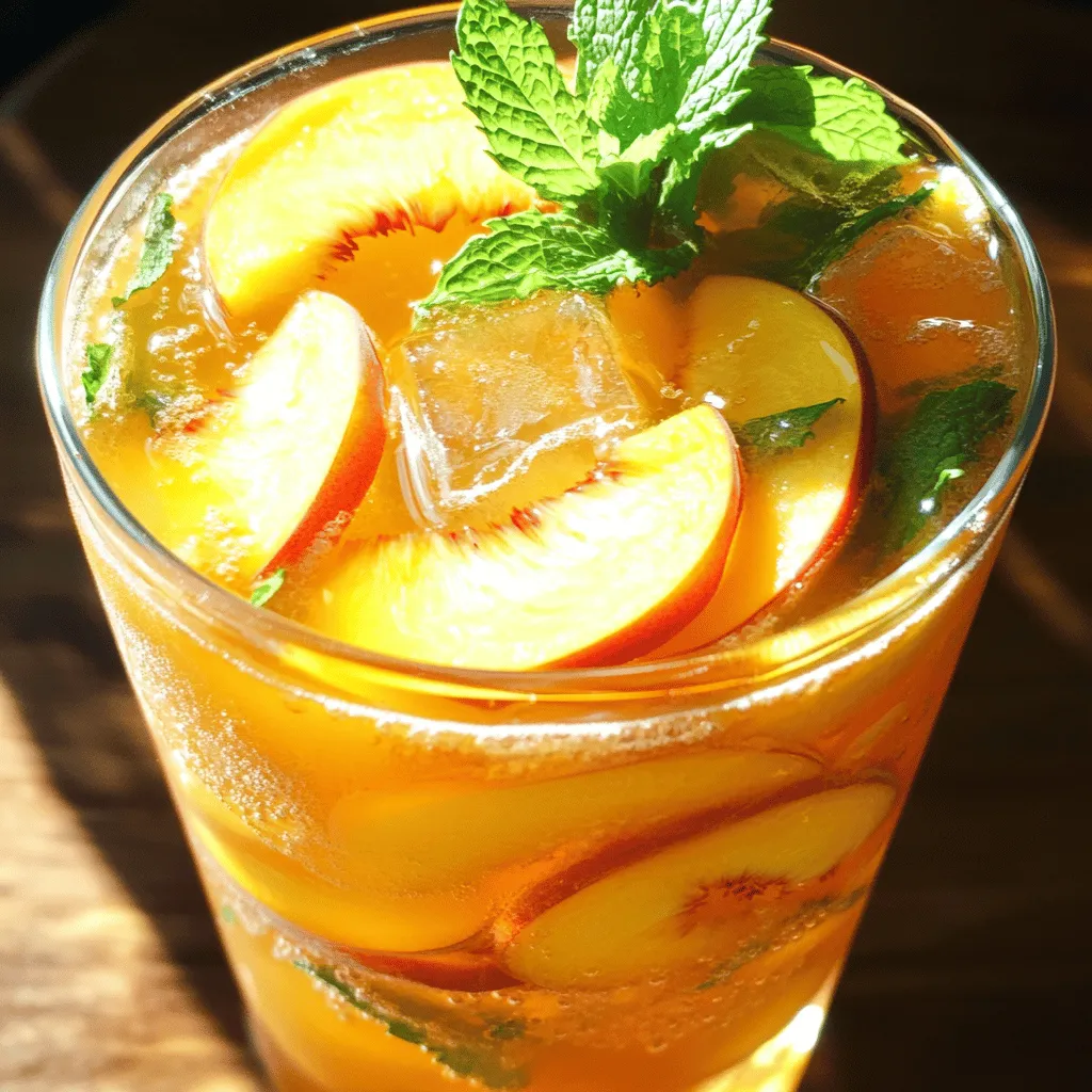 Ginger Peach Iced Tea Refreshing Summer Drink Recipe
