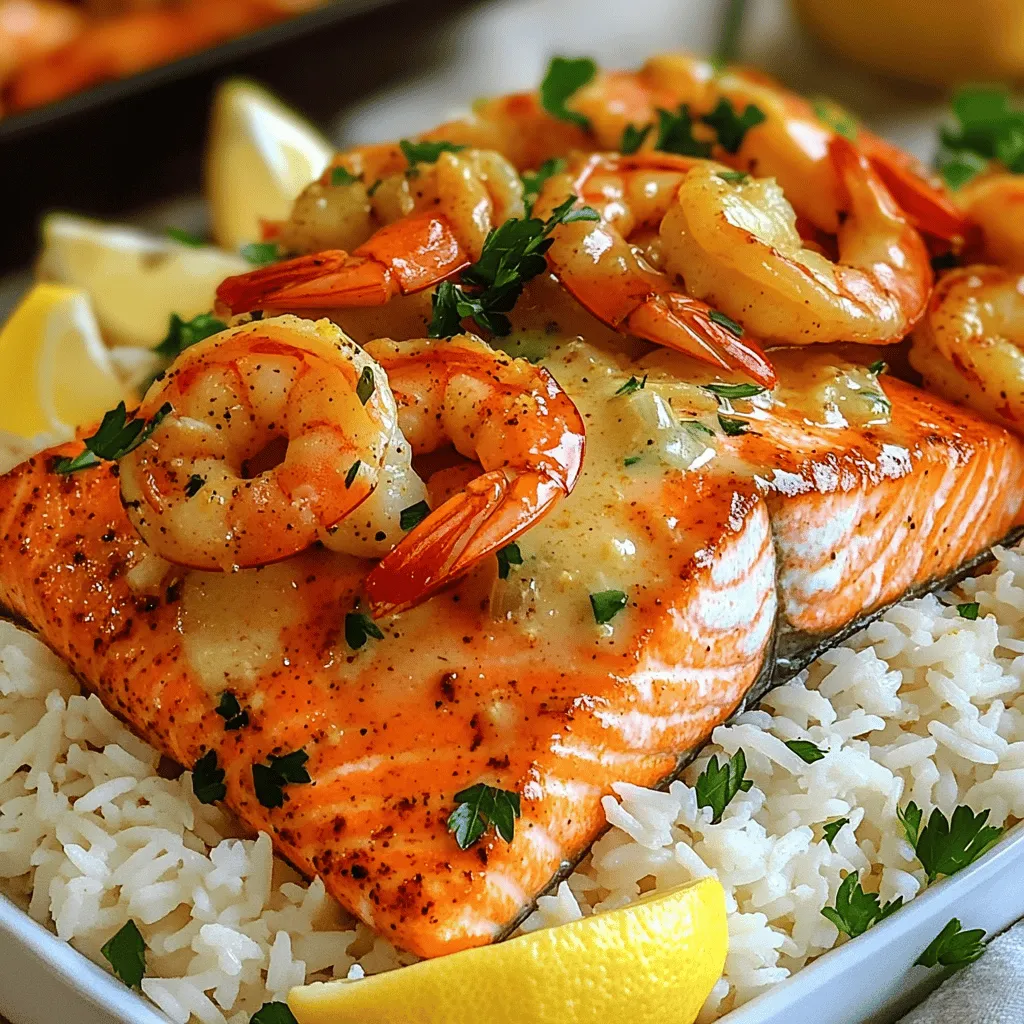 Cajun Salmon and Shrimp with Garlic Butter Sauce Delight
