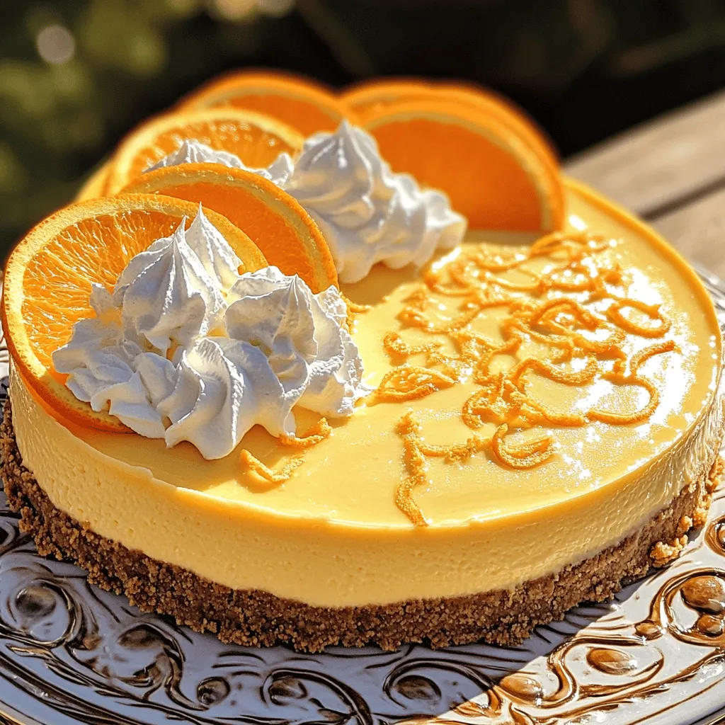 The key ingredients for a no bake orange creamsicle cheesecake include a crust, a creamy filling, and fresh orange flavors. Each part works together to create a light and tasty dessert.