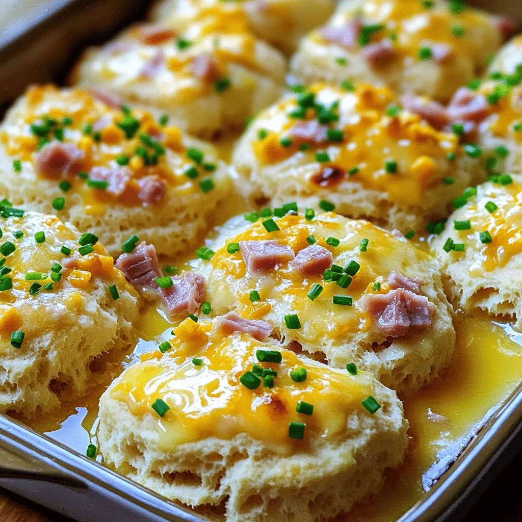 Ham and Cheese Butter Swim Biscuits Recipe Delight
