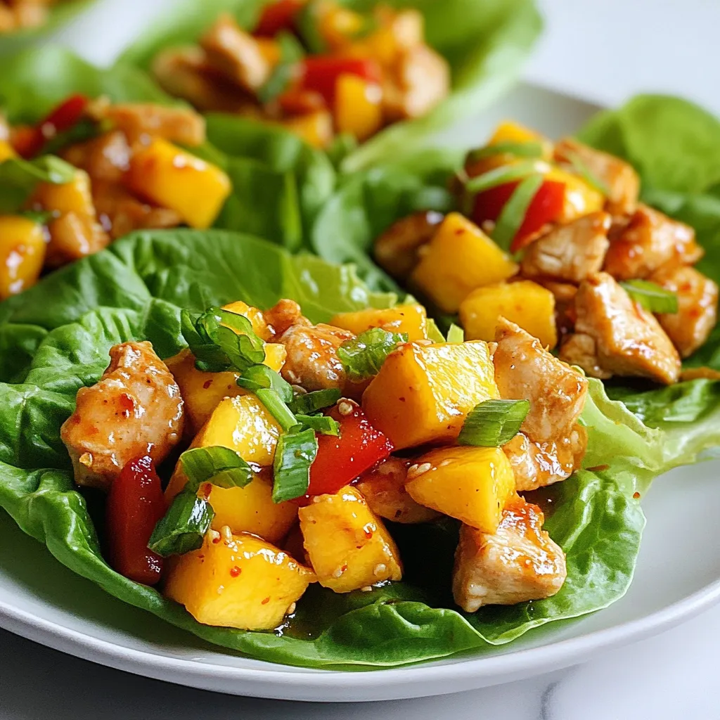 Spicy Mango Chicken Lettuce Wraps Easy and Flavorful