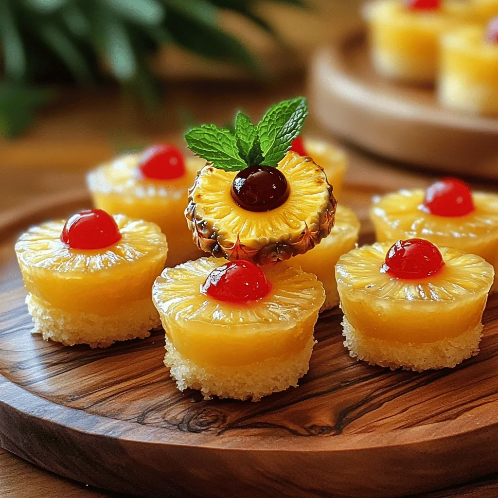 To make mini pineapple upside down cakes, gather these simple ingredients: