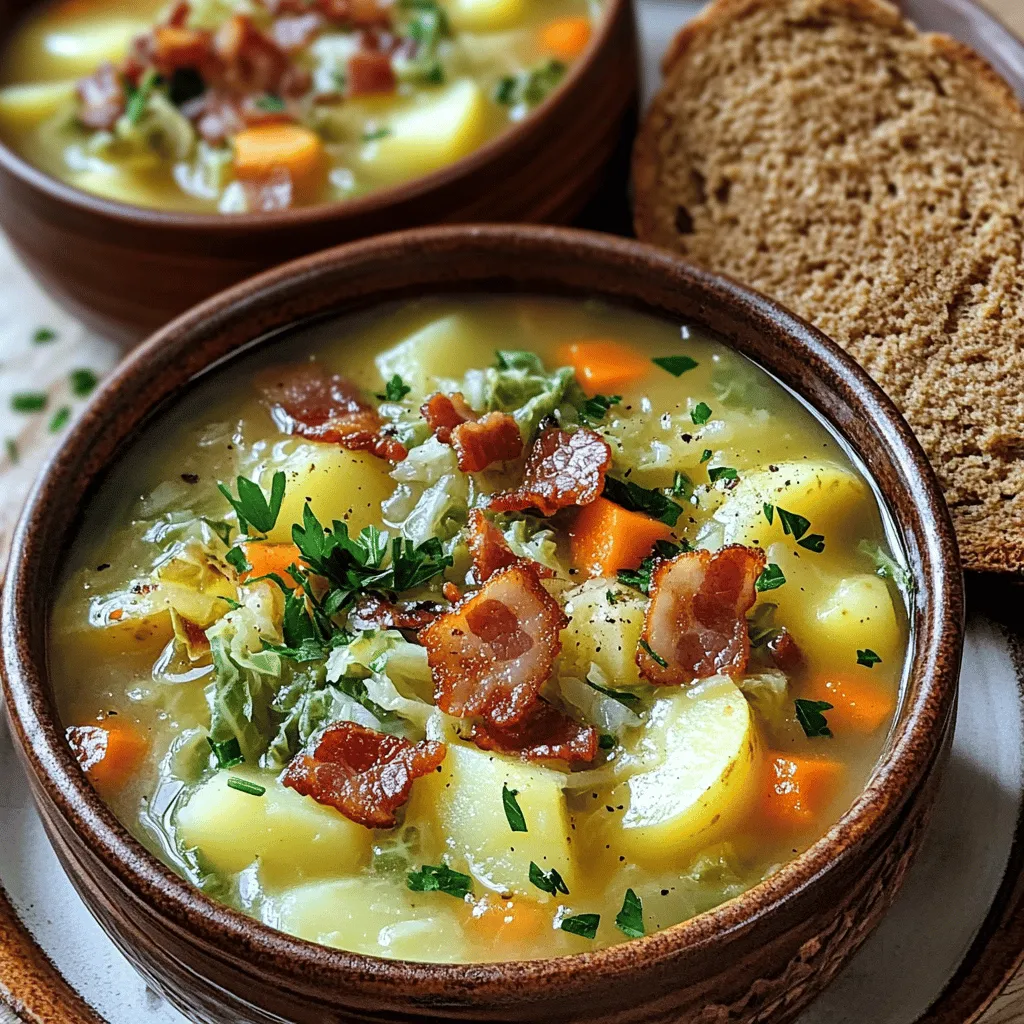 Hearty Irish Bacon, Cabbage, and Potato Soup Recipe