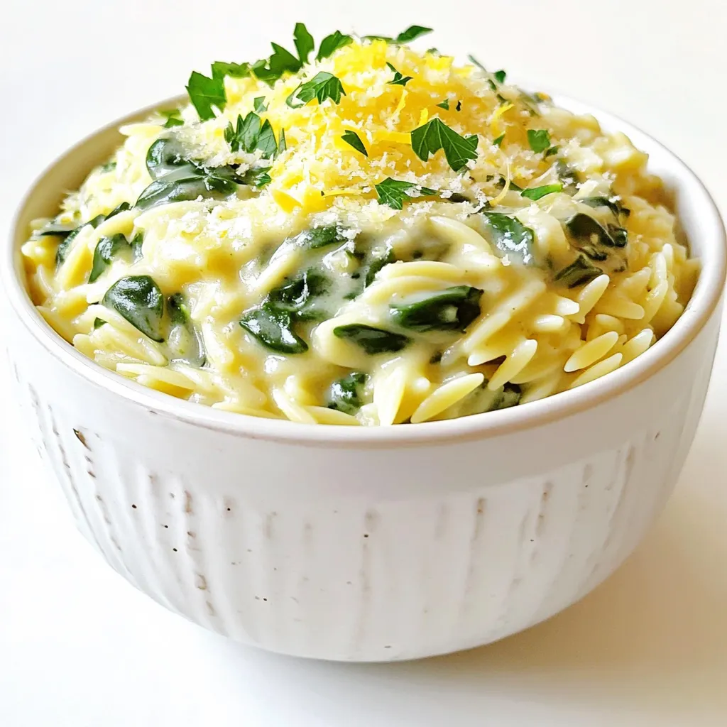 One-Pot Garlic Parmesan Orzo with Spinach Delight