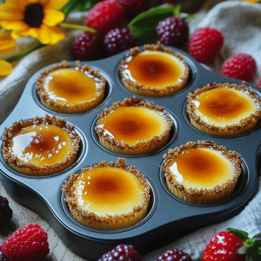 - 1 cup cream cheese, softened - 1/2 cup granulated sugar - 1/2 cup heavy cream - 2 large eggs - 1 teaspoon vanilla extract - 1/4 teaspoon almond extract - 1 tablespoon cornstarch - 1/4 cup brown sugar (for topping) - Fresh berries (for garnish)