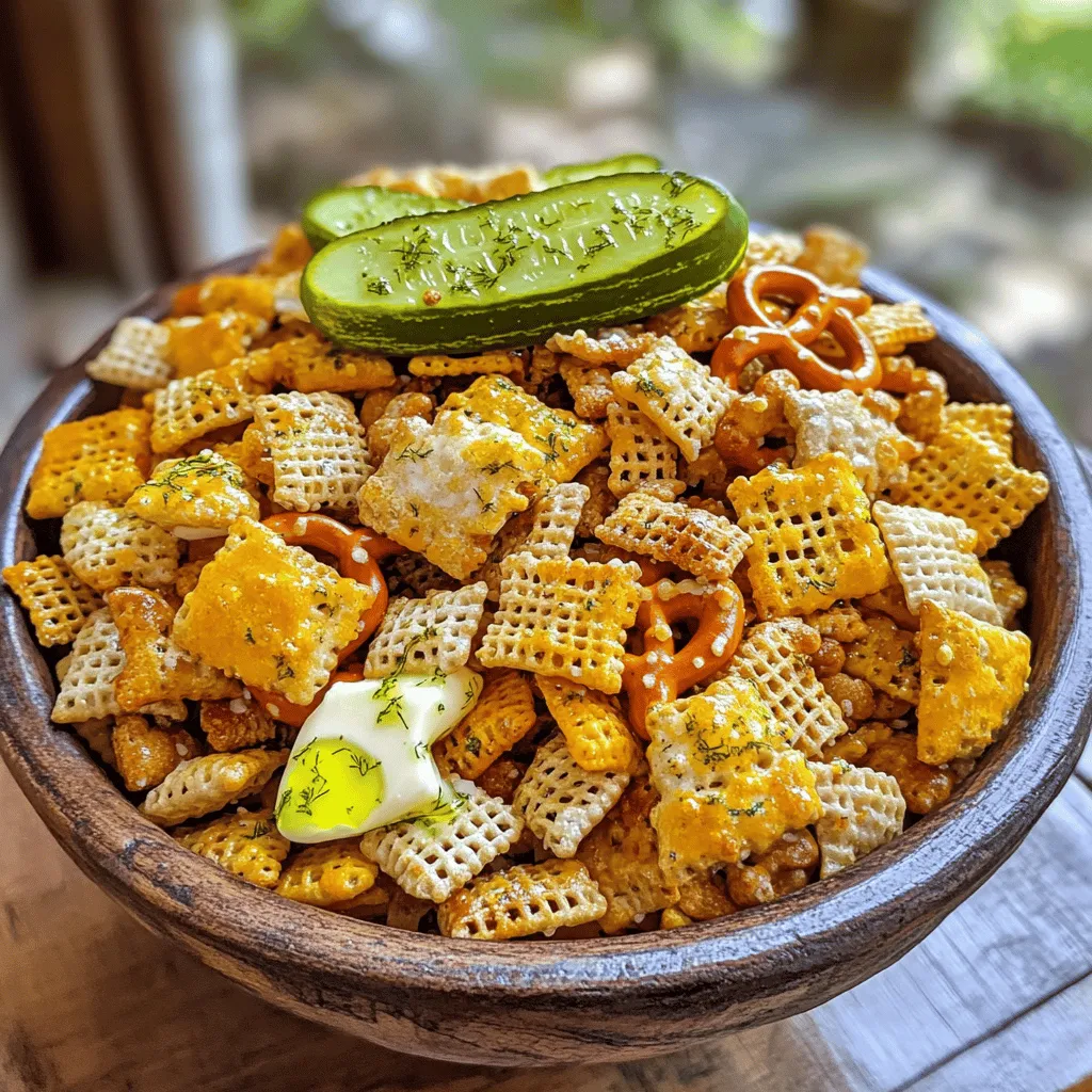 Dill Pickle Chex Mix Crunchy and Flavorful Snack