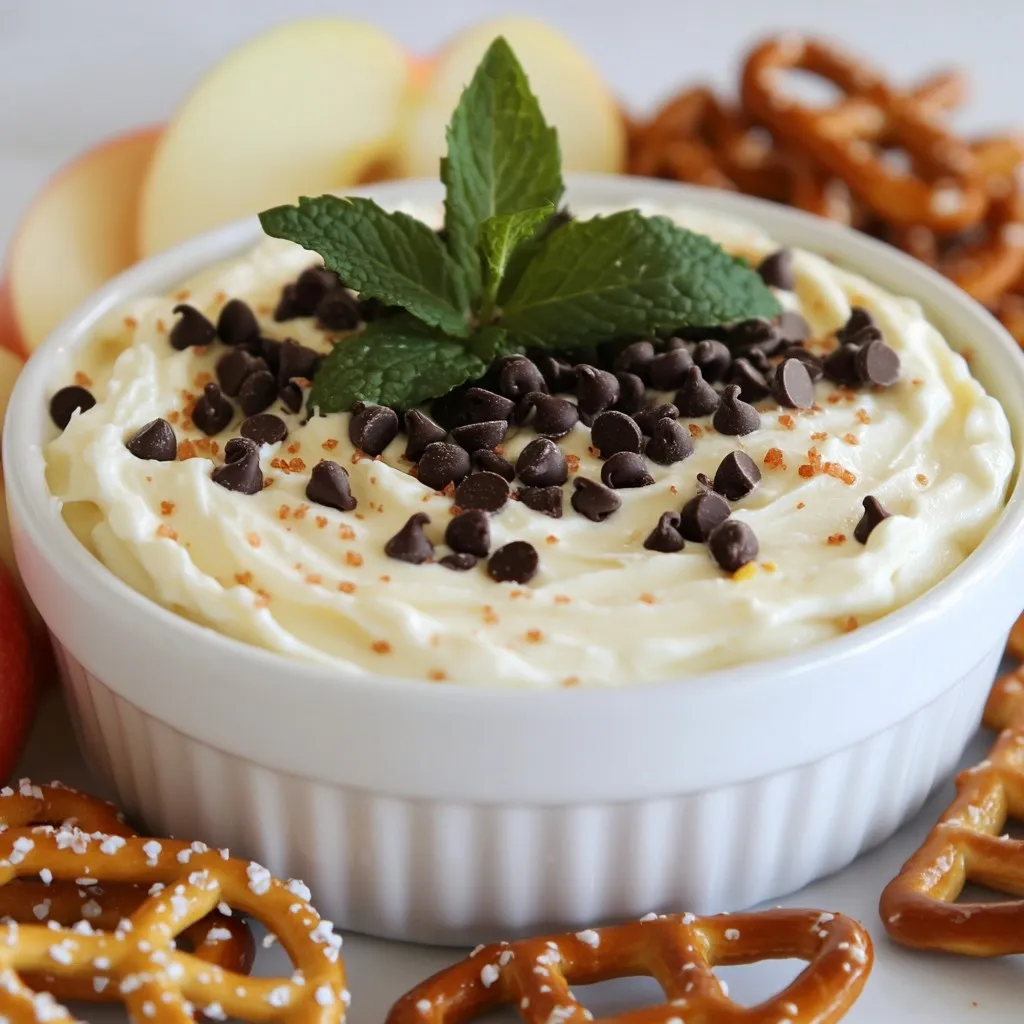 Peppermint Chocolate Chip Cheesecake Dip Delight