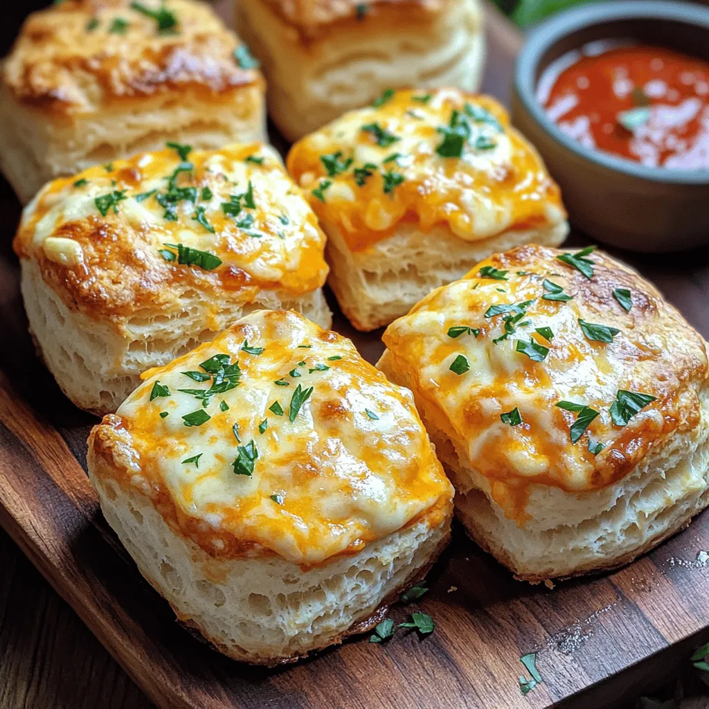 - 1 can (16.3 oz) Pillsbury Grands! refrigerated biscuits - 1/2 cup shredded mozzarella cheese - 1/2 cup shredded cheddar cheese - 1/4 cup unsalted butter, melted - 3 cloves garlic, minced - 1 tsp dried parsley - 1/2 tsp salt - 1/4 tsp black pepper - 1/4 tsp red pepper flakes (optional)