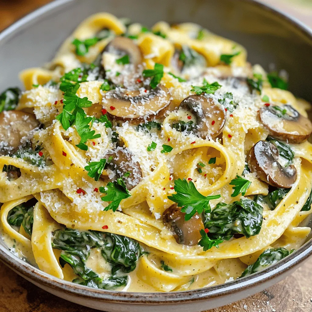 Creamy Spinach Mushroom Pasta Simple Weeknight Meal